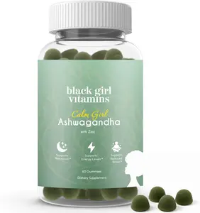 Black Girl Vitamins Calm Girl Ashwagandha + Zinc Gummies Stress Support, Promotes Relaxation & Mental Clarity, Supports Sleep & Immune Health