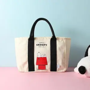 MINISO SNOOPY Summer Travel Collection Handbag Cute Anime Beagle Puppy Character Big Capacity for Holiday Vacation for Work School