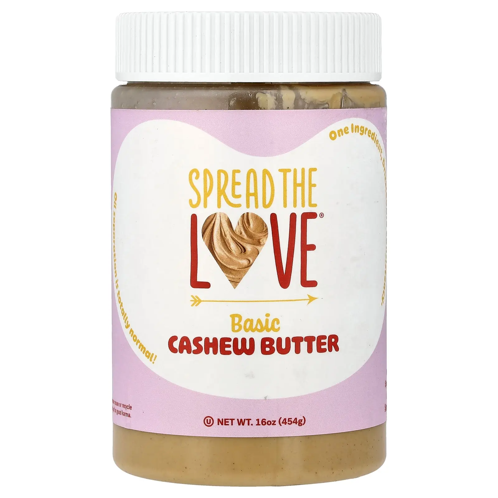 Spread The Love Cashew Butter, Basic , 16 oz (454 g)