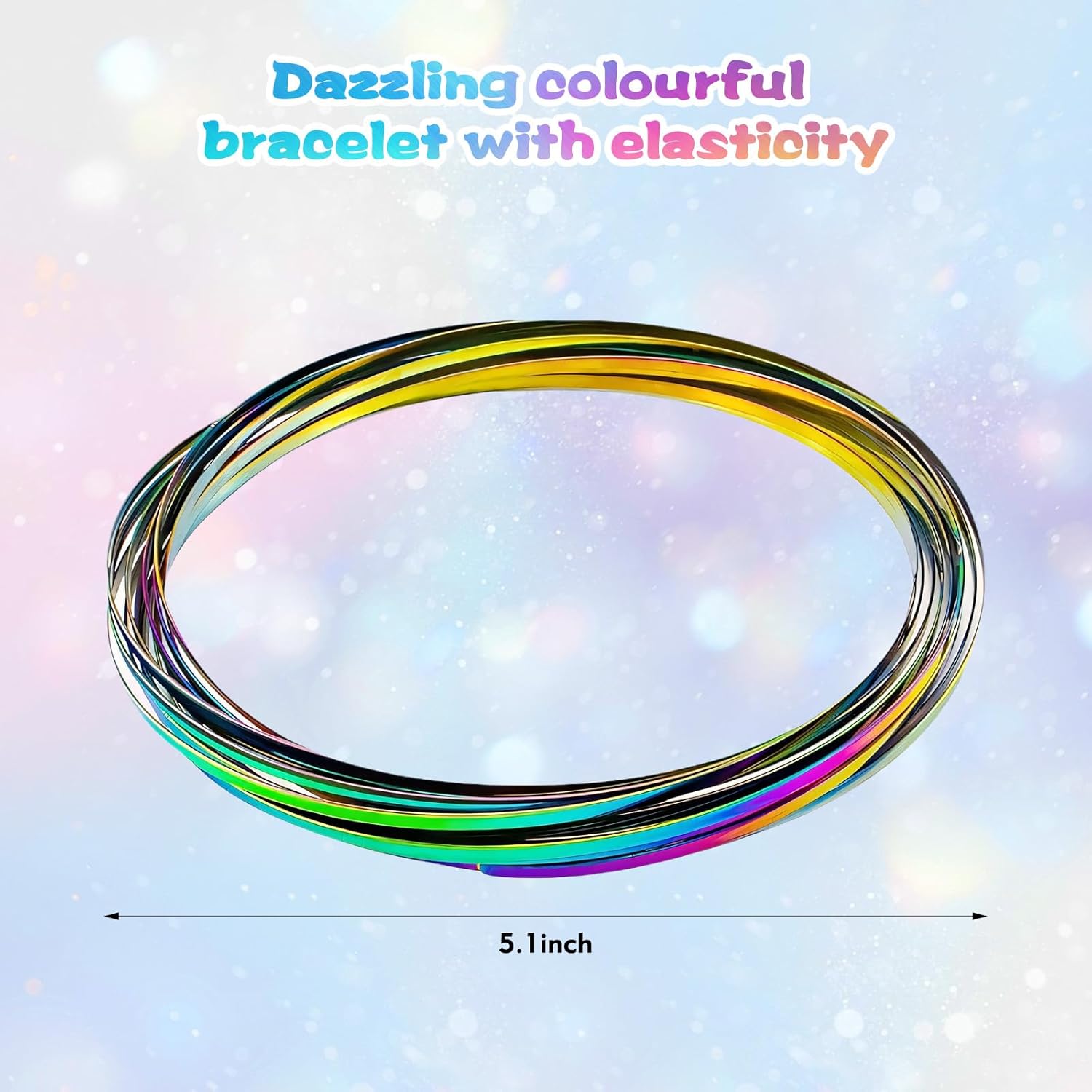 Flow Ring Spinner Arm Toy, 5.1" Colorful Changing Fidget Flow Toy Infinity Loop Hand Rings Stress Relief & Fun Flow Toys for Kids and Adults