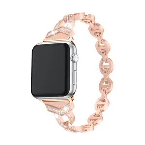WorryFree Gadgets Apple Watch 45mm Metal Band w/ Rhinestones