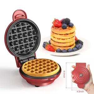 [New Year Gift] Crownful Mini Waffle Maker, 4 Inch, Non-Stick Waffle Maker for Familes and Kids, Cooking Breakfast, Desserts, Sandwiches, Eggs, and Snacks with the Family