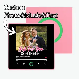 【Customization】Custom Album Fridge Magnet with Frame Personalized Music Fridge Magnet Can Play Songs and Adjust Volume for Couples