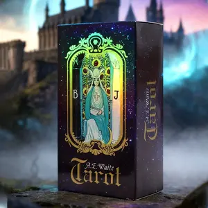 A.e.wailt Authentic Wirth Tarot Cards, Plain Laser Silver Color Card Deck, Board Game Playing Cards, Flash Cards