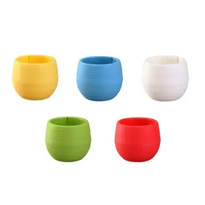 5-Pack Trendy Succulent Pots, Mini Stone Flower Pots, Rainbow Colorful Plastic Lazy Pots, Gardening Pots, Modern Flower Pots, Ideal for Indoor Plants, House Plant Pots, Easy Care Planters