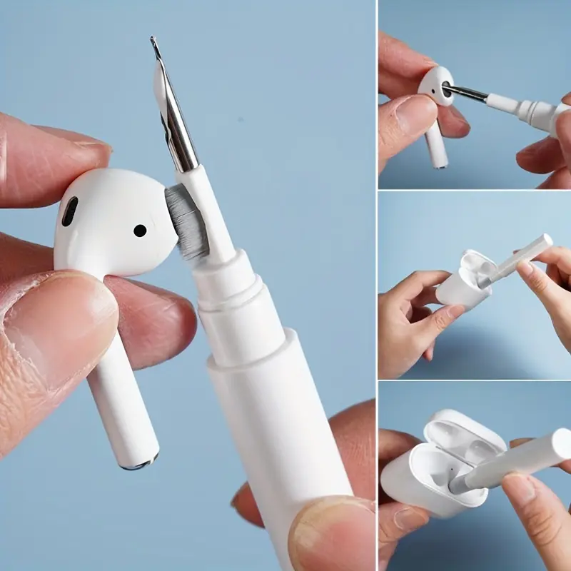Durable ABS wireless earbud cleaning pen with precision brush cleaning brush - perfect for headsets, in-car wireless Bluetooth headsets, keyboards and more, including replacement tips, wireless earbuds, reusable