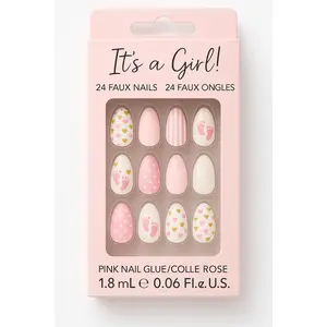 "It's a Girl" Baby Shower Faux Nails Set