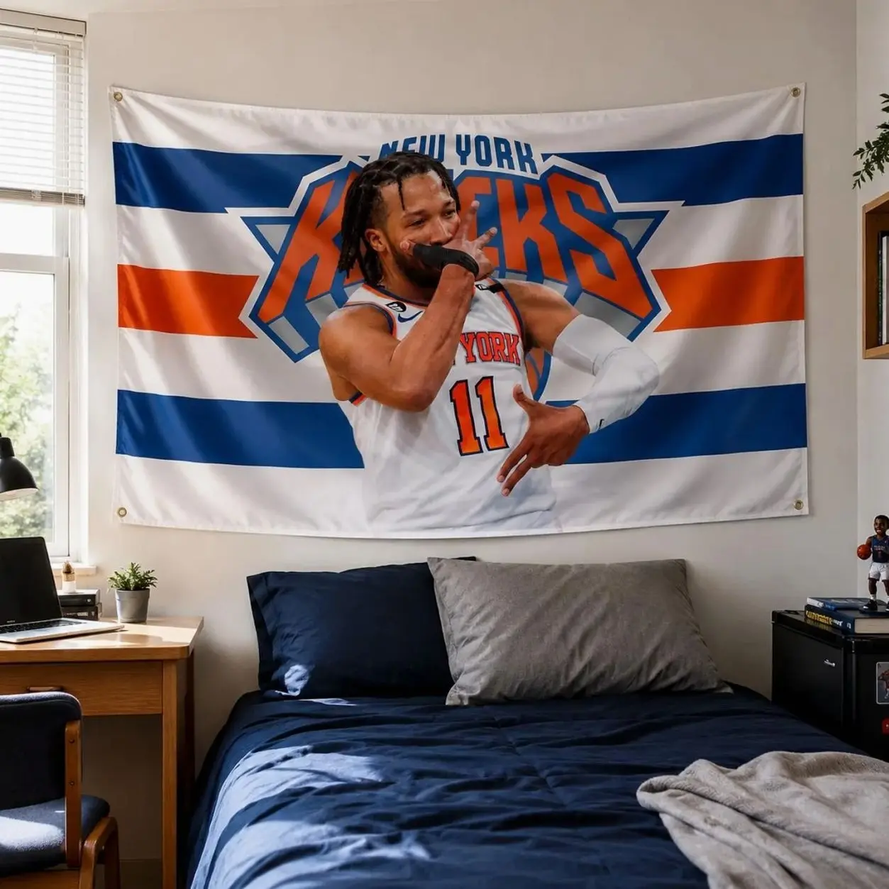 Jalen Brunson Flag, NYK Basketball Tapestry, New York Basketball Flag, Playoff Sports Wall Decor, Basketball Fan Banner