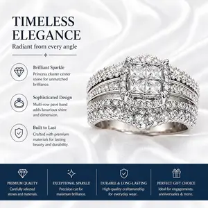 Artificial Diamond Cubic Zirconia Halo Wedding Ring, Affordable Beautiful Ring, Fine Workmanship, Comfortable Fit, Sparkly Jewelry Gift