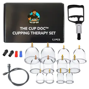 The Cup Doc Cupping Therapy Kit – 12PCS & 24PCS Set for Natural Pain Relief, Detox & Recovery with Hose & Magnets for Home Use