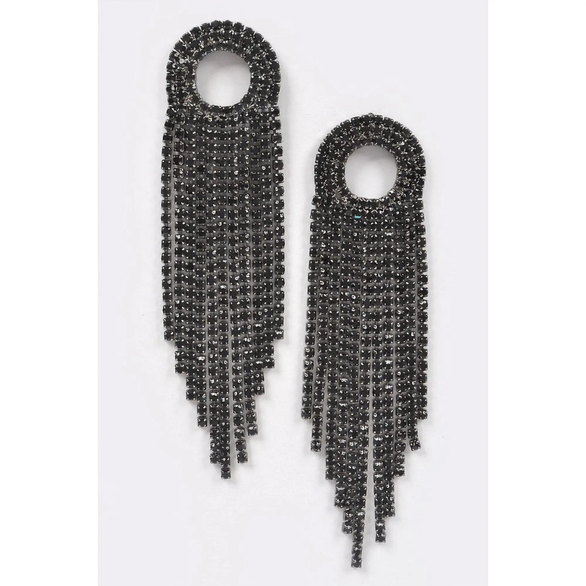 Rhinestone Fringe Drop Earrings