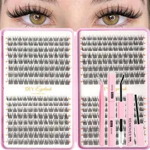 384pcs Natural Style DIY False Lash Extension Kit, 10-12mm, Professional & Beginner Friendly, Easy Home Use, Professional Lash Kit for Home, Eyelash Extensions Set
