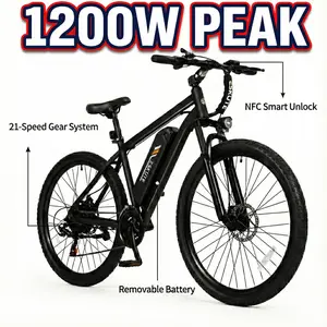 [Eskute]1200W Powerful Motor –21-Speed Gear 27.5" Electric Mountain Bike for Adults , 28MPH Speed, 40-Mile Range, NFC Unlock，ebike for Commuting & Adventure，UL Certified for Safety. speedway bike 5th wheel ebike with Dual Suspension