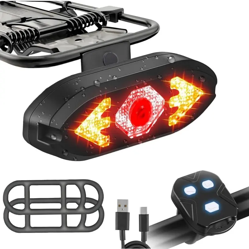 USB Rechargeable Bicycle Taillight with 5 Mode Options, 30 SMD LED Lights, IPX4 Waterproof, 2 Brackets, Safety Warning Back Signals, Cycling Accessories Compatible with Helmets, Backpacks, Bicycle Helmet, Accessories For Bicycle
