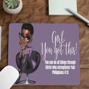 Girl, you've got this purple square gaming mouse pad, a beautiful desktop decorative protective pad, a rubber anti-slip lockedge work pad, and a washable small size. It's a great gift for laptops, desktop computers, gaming, work, family, boys, girls