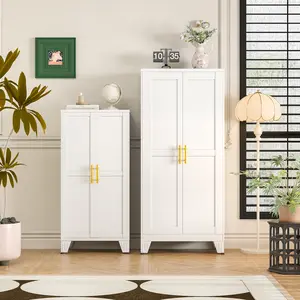 Metal Pantry Cabinet 61.02" & 47.25" with Adjustable Shelves and Feet for Kitchen Dining Room Living Room and Bathroom Storage