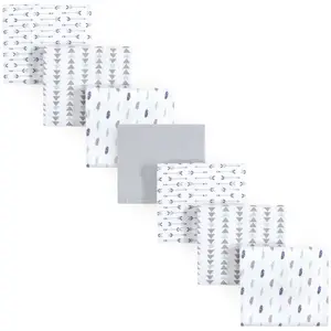 Luvable Friends Cotton Flannel Receiving Blankets Bundle, Boy Feathers