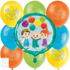 Cocomelon Themed BalloonsLatex & Foil Balloons, Party Decorations for Cocomelon Birthday