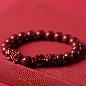 The latest 2-piece couple's lucky pixel bracelets, symbolizing wealth and peace - Feng Shui red cinnabar jewelry, a perfect gift for lovers, friends, and family