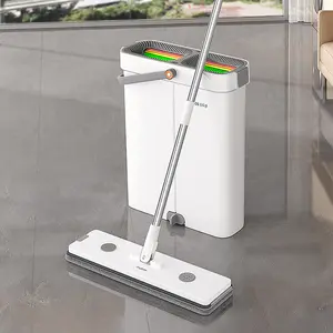 Joybos comes with 2 microfiber pads, flat Spin mop and roller set for wet and dry use on all floors and windows, household flat mop and split bucket cleaning system Long Handle