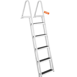 VEVOR Aluminum Dock Ladder Boat Dock Ladder Removable 5 Steps with 350lbs Load