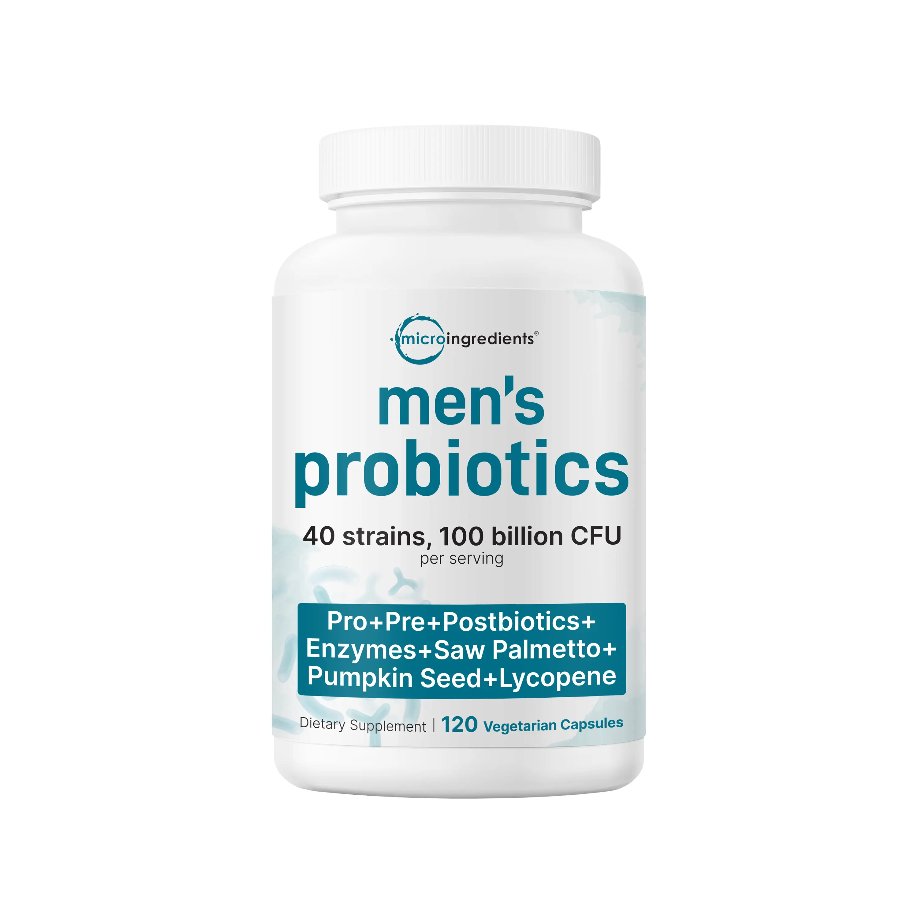 Micro Ingredients Men's Probiotics 40 strains 100 billion CFU, 120 Vegetarian Capsules
