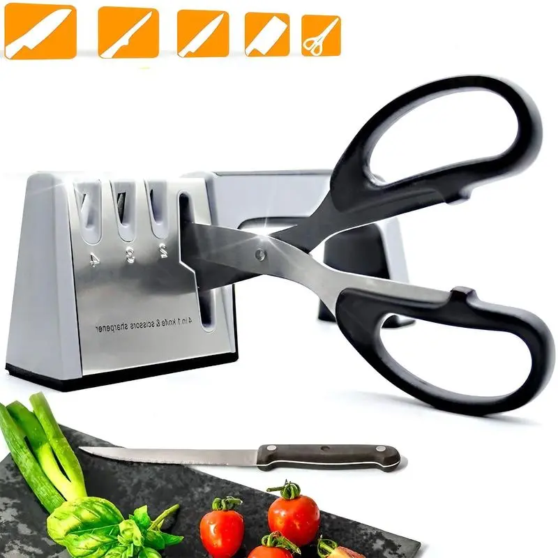 Yanosaku Level 4 sharpening tool, manual sharpening tool (1 piece), for kitchen knives, scissors, and diamond ceramic blade steel.
