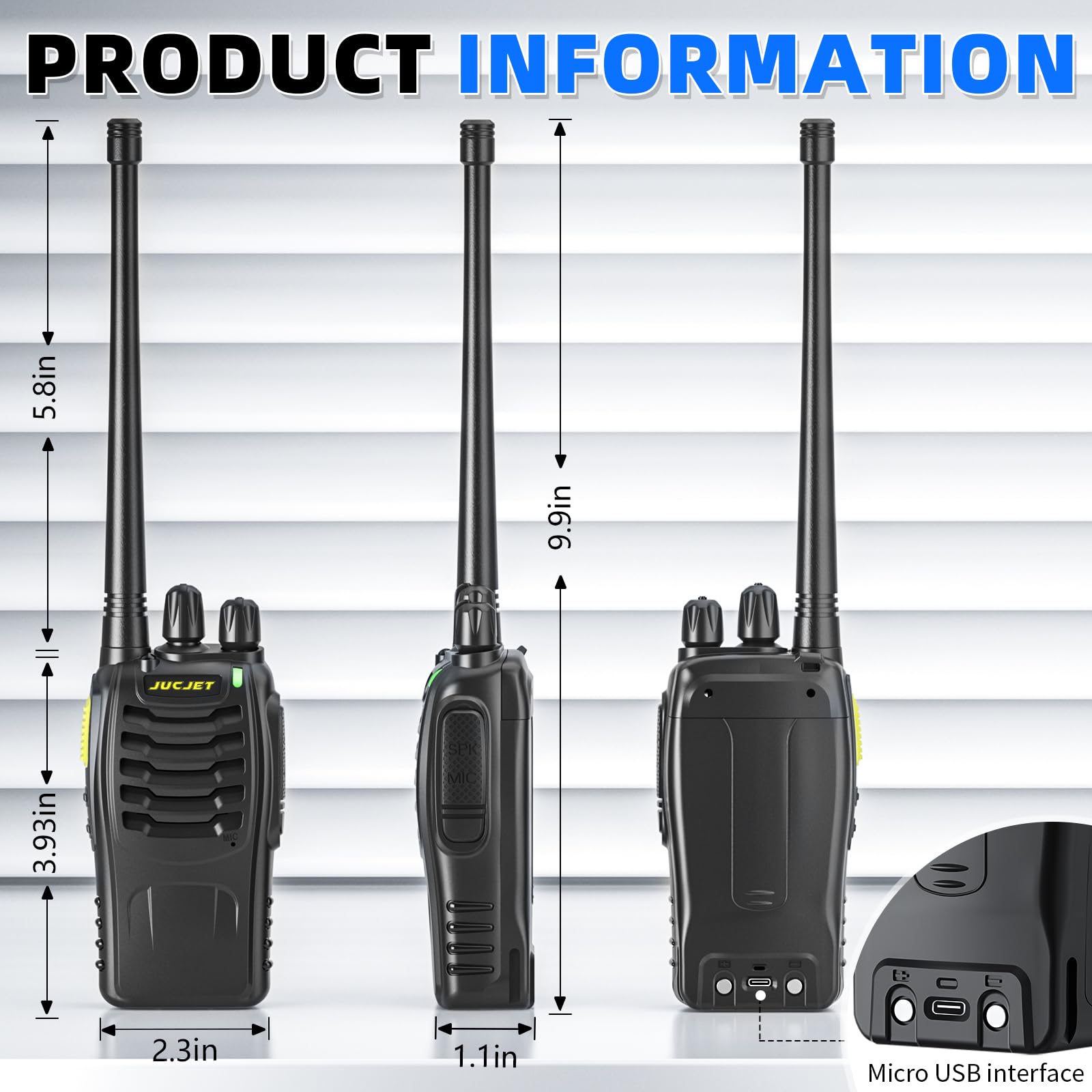 Walkie Talkies for Adults 4 Pack - Rechargeable Long Range 2 Way Radios with Charging Base, Headsets, Type-C Cable, One-Click Pairing, Noise Reduction & Digital Encryption - Perfect for Family Outdoor Hiking (Black)