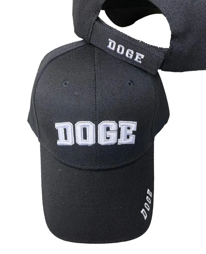 DOGE DEPARTMENT of GOVERNMENT EFFICIENCY EMBROIDERED 3D HAT black baseball ball cap elon musk costume funny novelty hat