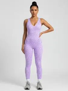 Women's Seamless High Elasticity Yoga Jumpsuit, Backless Cross Design, Detachable Pads, Fashionable All-Purpose Workout Pants, Workout Jumpsuits