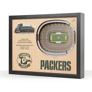 Football Fan Shop Officially Licensed NFL Green Bay Packers StadiumView 3D Wall Art