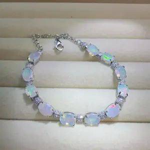<PingEast Jewelry> Opal Bracelet Collection | 925 Silver | Australian Opal | Colorful Shine