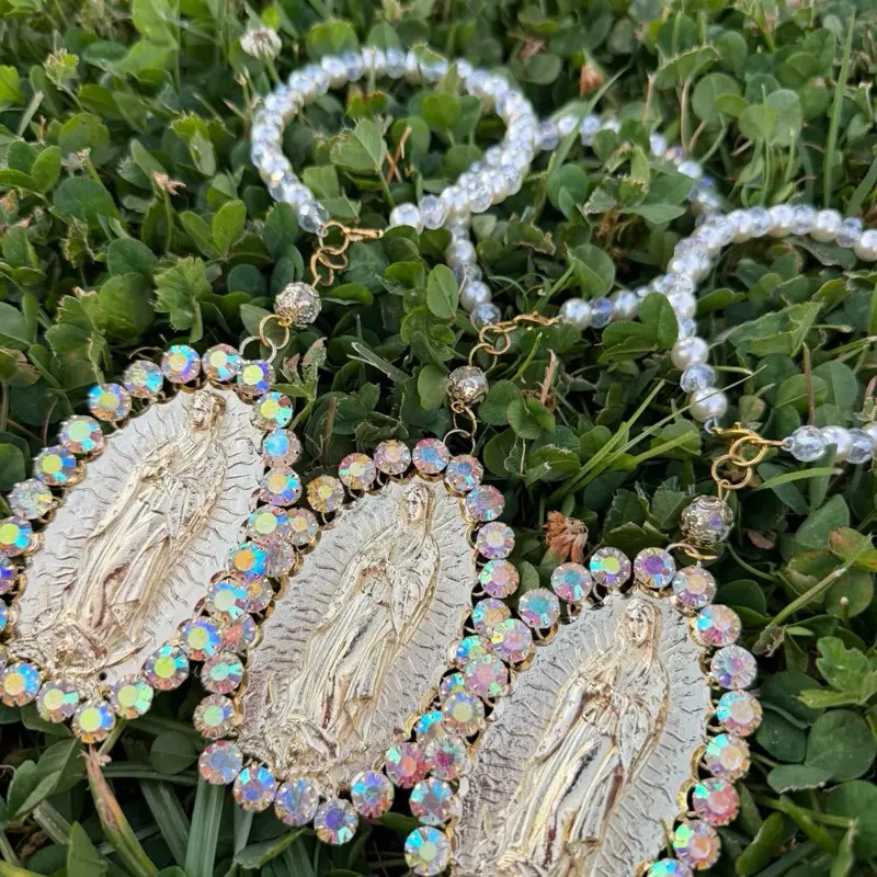 Handmade Rhinestone Virgin of Guadalupe Blessing