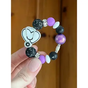 Purple Stethoscope Tumbler Cup Charm
