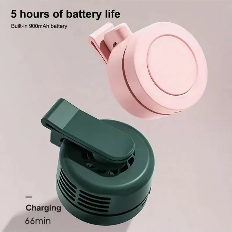 Portable Silent Mini Bladeless Fan Clip On, 2025 New Adjustable 3 Speeds Suspended Waist Fans for Shirt, Mini Fan With Clip, Suitable for Outdoor & Tr
