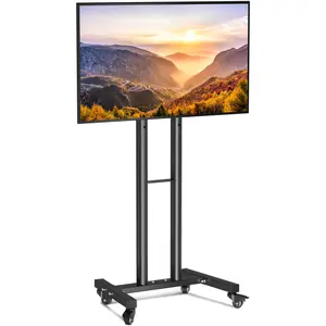 FORGING MOUNT Forged Cart for 23 to 60inch LCD LED Flat Screen Curved TVs Floor-on Wheels Height Adjustable TV Stand