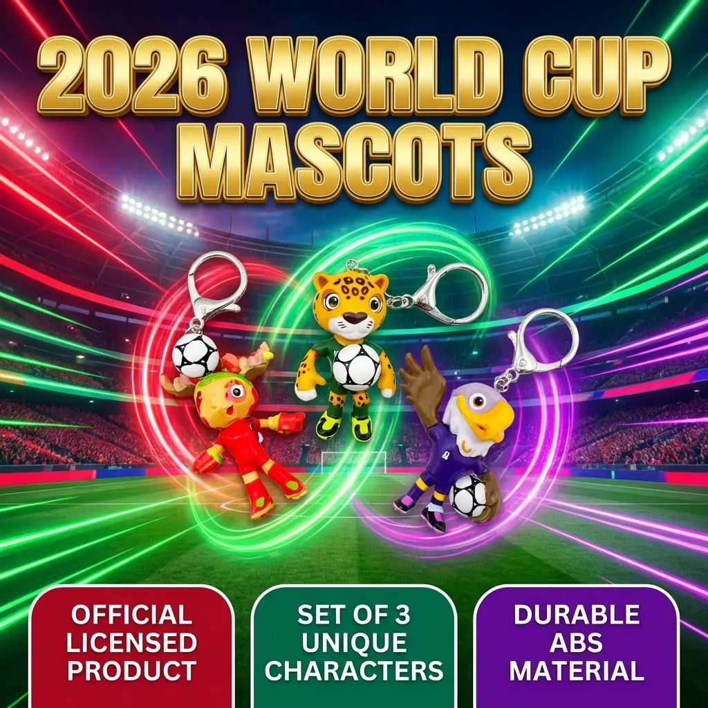 FIFA Official 2026 World Cup Collectible Figure Keychain Set, Authentic Memorabilia Gift for Fans & Collectors, Backpack & Handbag Pendants, Key Accessories, Keychain Figures