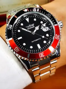 Men's Automatic Mechanical Watch, Luminous Dial, Rotating Bezel, Stainless Steel Strap, Casual Fashion, All Seasons, Gift Idea, Automatic Watches