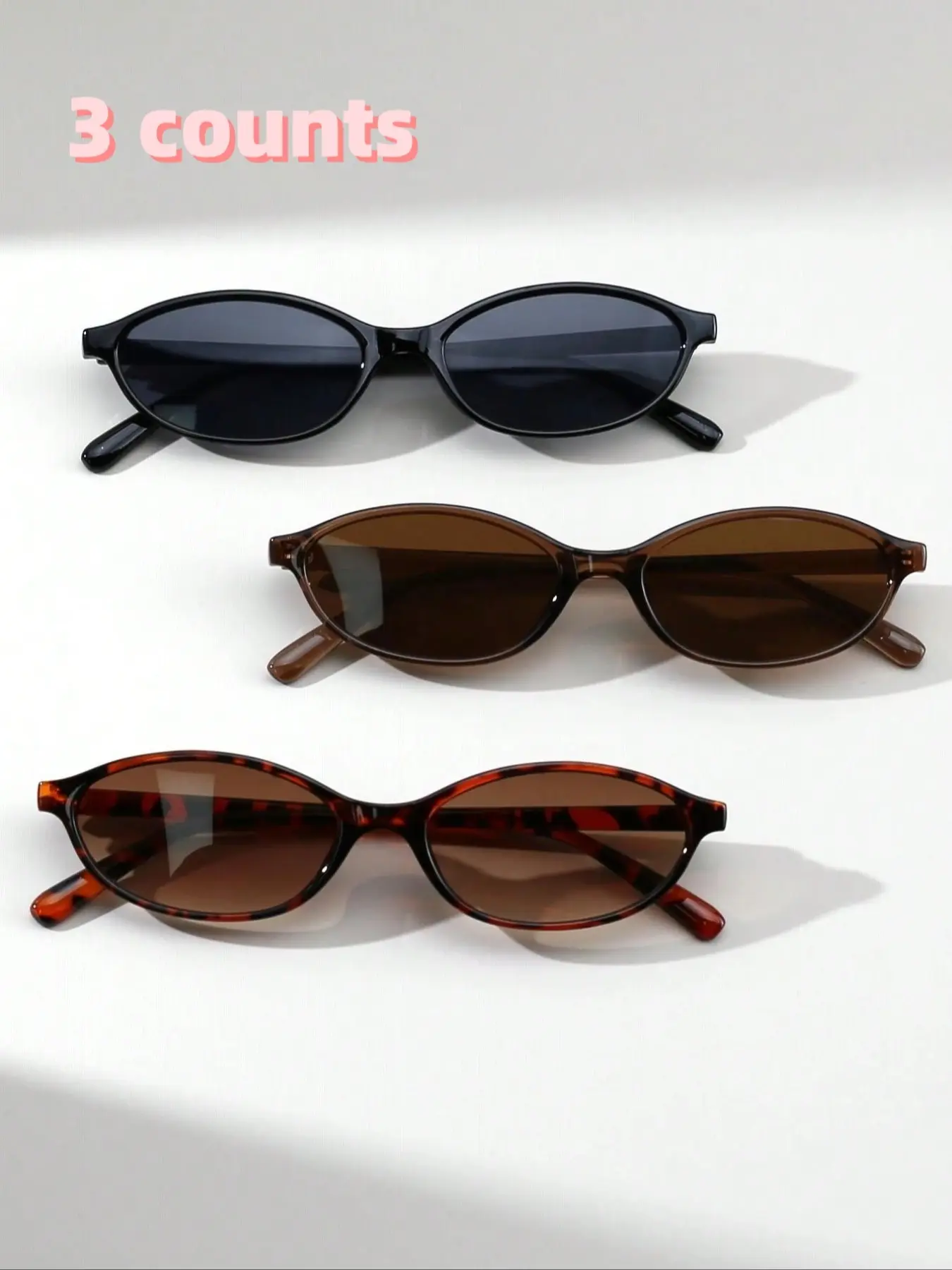 Women's Cat Eye Narrow Vintage Fashion Glasses, Stylish Glasses, 3 Pack Street Style Eyewear for Parties & Events, Bohemian Vacation & Back-To-School Look, Trendy Vintage Sunglasses, Summer Sunglasses