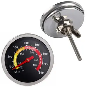 2 pcs BBQ Grill Temperature Gauge Charcoal Pit Grill Smoker Thermometer Gauge