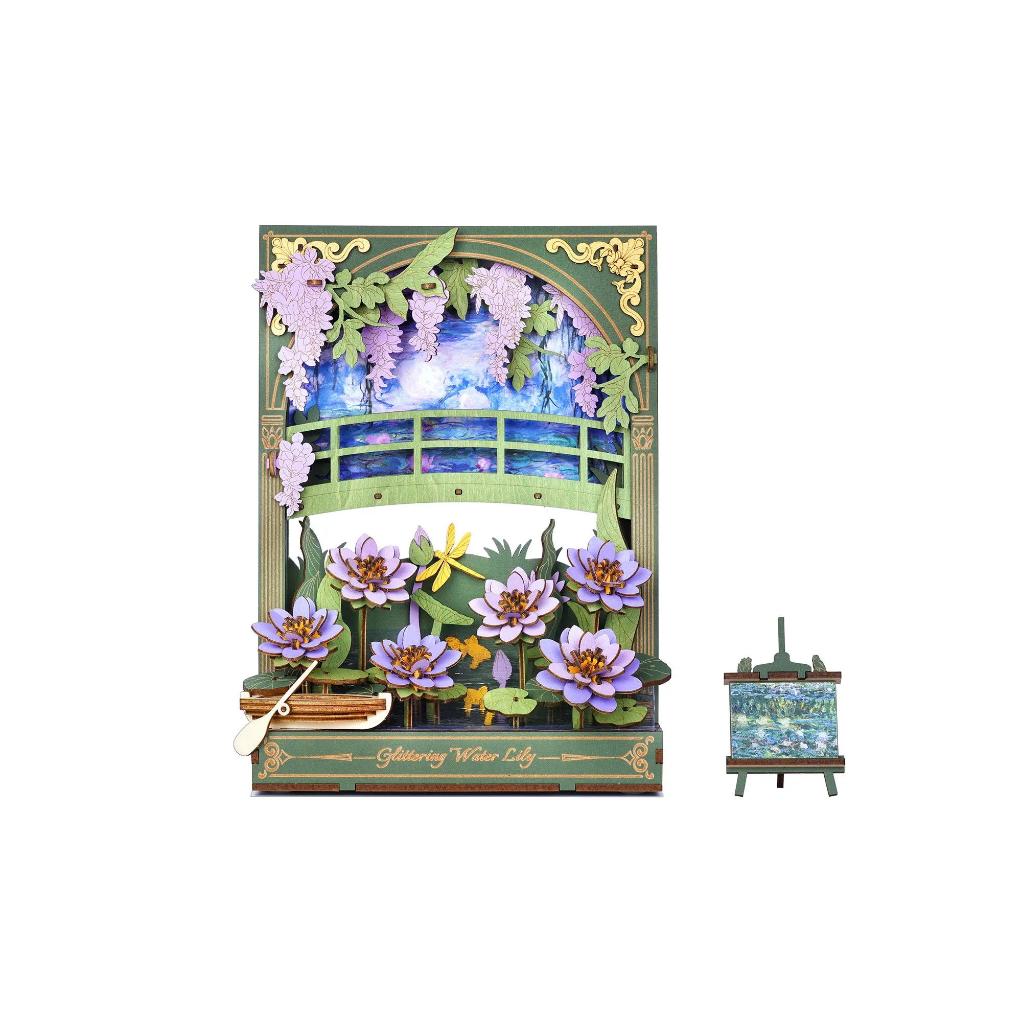 3D Wooden Puzzle | Glittering Water Lily 3D Wooden Puzzle w/ LED Lights