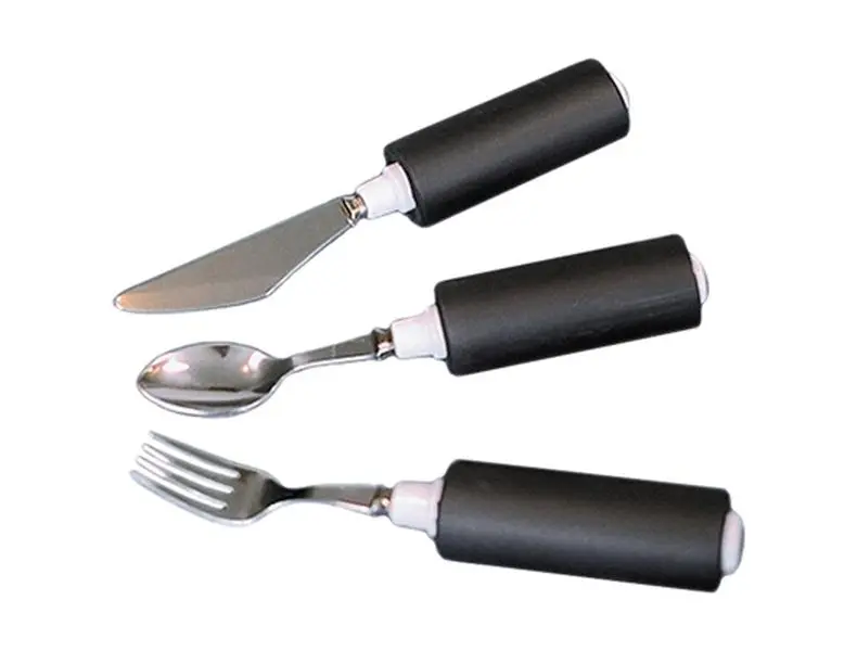 Fabrication Enterprises 61-0066R Right Hand Fork, Soft Closed Cell Foam Slip-On Grip Utensil Handle for Cutlery, Tableware