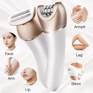 2 in 1 Electric Epilator for Hair Removal, Women's Shaver  Razor,Rechargeable Body Hair Trimmer, Bikini Trimmer for Arm Leg & Armpit,Hair Removal Device,Wet & Dry Use