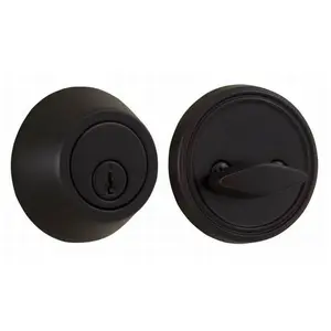 212 MAIN Single Cylinder Deadbolt Door Security Lock, Oil Rubbed Bronze, with Adjustable Latch and Deadbolt Strike