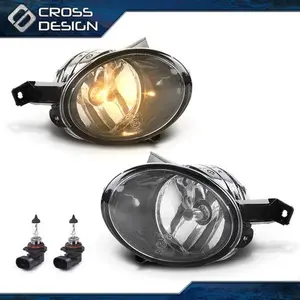 CROSSDESIGN Fit For 10-14 VW Volkswagen Golf 11-14 Jetta Fog Lights Front Bumper Lamps Pair