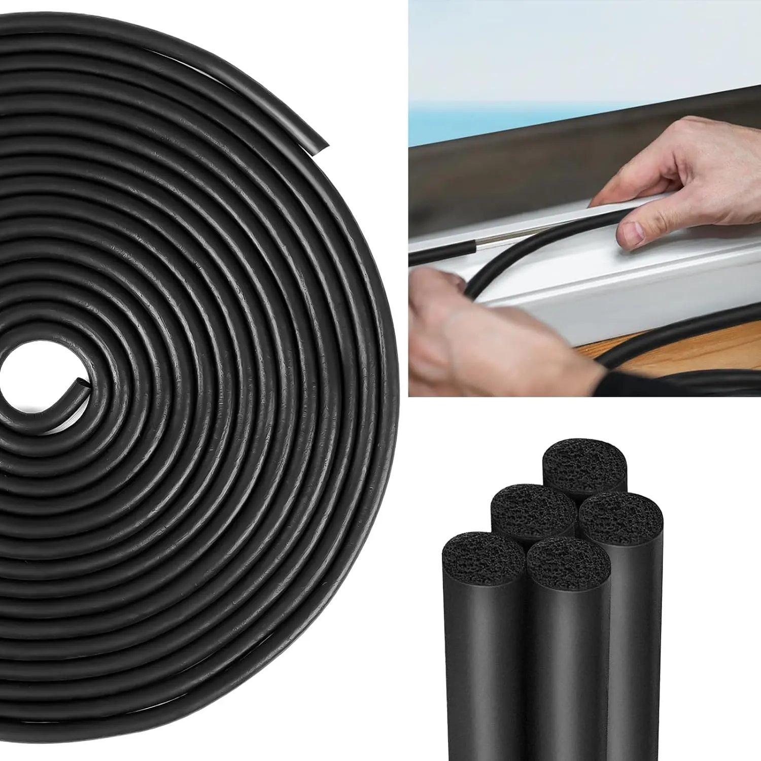 Backer Rod 1/8 Inch Rubber Caulk Saver, Backer Rod for Gaps and Joints,Concrete Expansion Joint Filler,19.6  Length