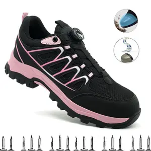 Rotary Buckle Safety Shoes Steel Toe Cap Indestructible Shoes Women indestructible work shoe Breathable Outdoor Boots Puncture-proof Anti shock work Boots