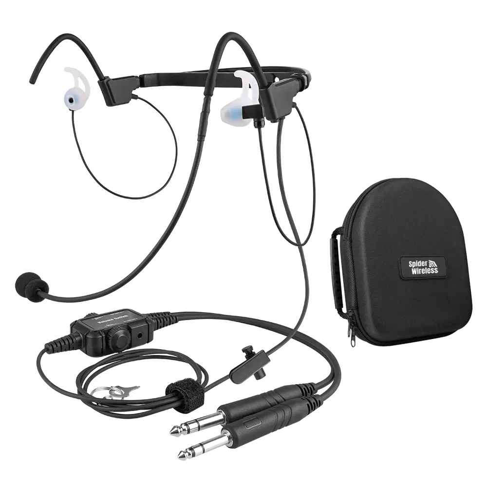 In-Ear Wired Aviation Headset - Lightweight Audio Headset with Earphones Wire, Superior Sound Quality, MP3 Input Compatibility, and Free Carry Bag