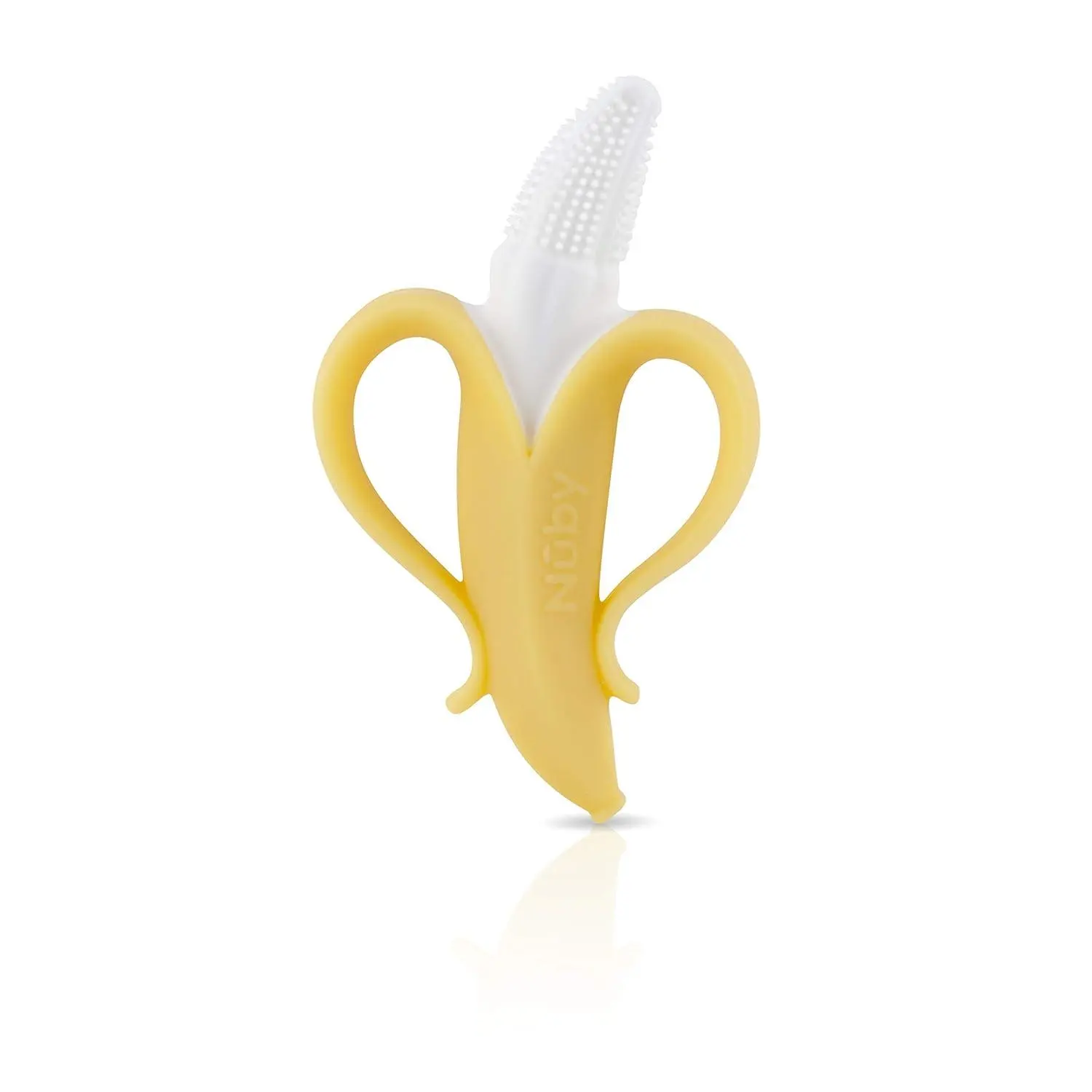 Nuby Silicone Teether for Babies, NanaNubs Banana Fruit Shape Sensory Toy, Gum Massager with Soft Bristles, 3+ Months, Dishwasher Safe, Silicone Fruit Teether, Sensory Teether sohochic