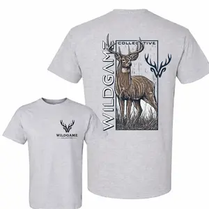 Wildgame Deer Hunting T-Shirt, Buck Graphic Back Print Tee, Vintage Whitetail Hunting Shirt, Outdoor Hunter Apparel, Wildlife Graphic Tee, Nature Hunting Gift